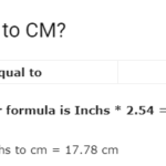 7inch to cm